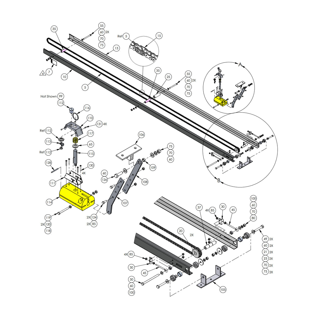 Doorking 1150-226 Rail Assembly For 10 Ft. High Gate