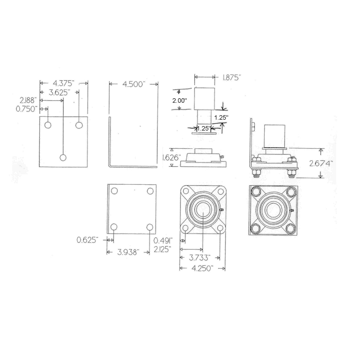 Doorking 1200-009 hinge dimensions