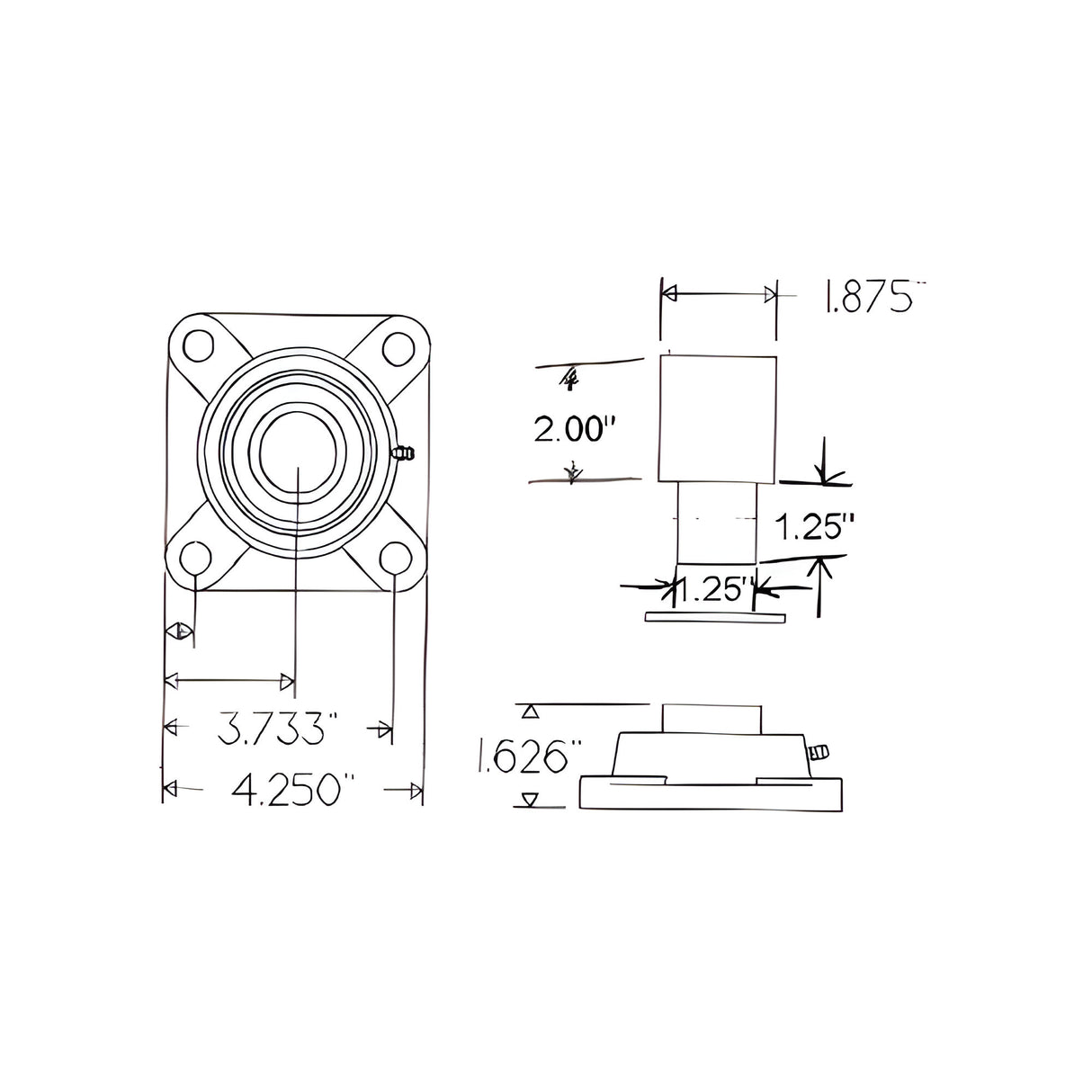 Doorking 1200-010 Replacement Bearing, dimensions