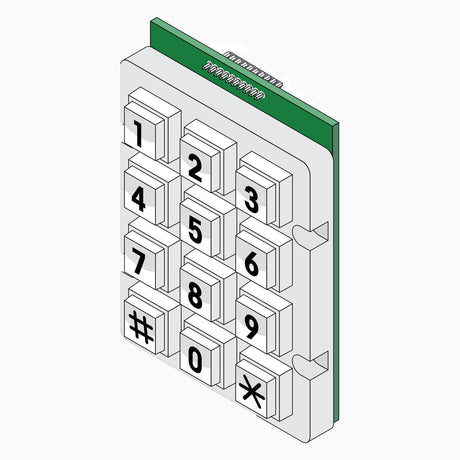 Doorking 1514-030 Keypad Assembly, Plastic