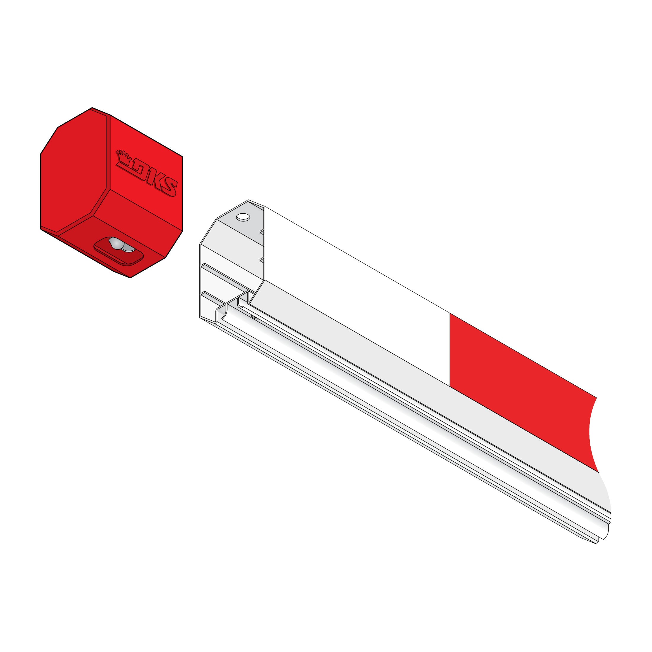 Doorking 1601-208 End Cap Assembly with Spring Lock | Elitegates