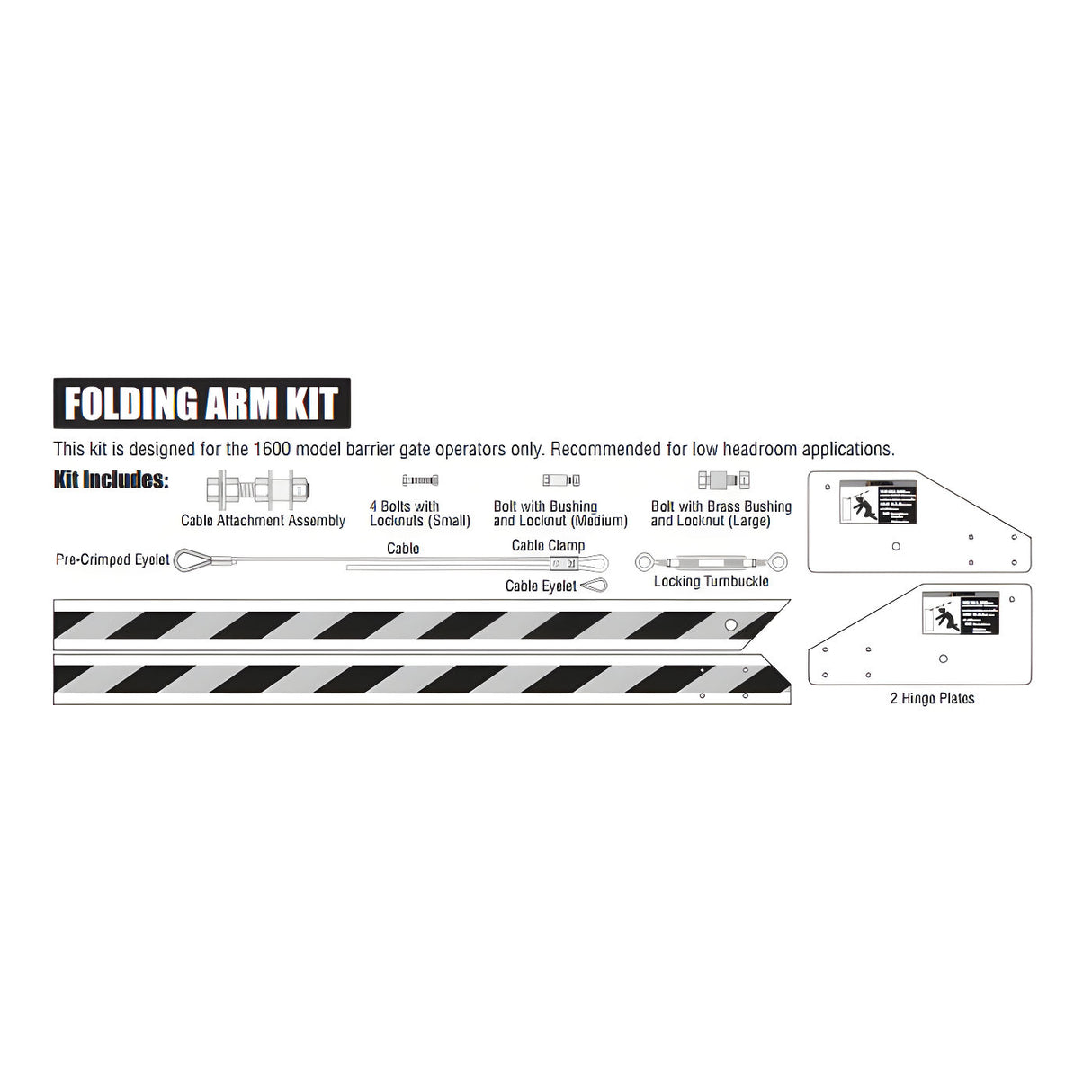 Doorking 1601-384 Folding Kit For Wood Arm