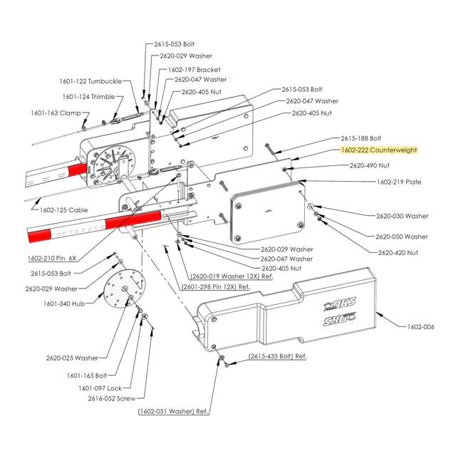 Doorking 1602-222 Counterweight Plate Assembly