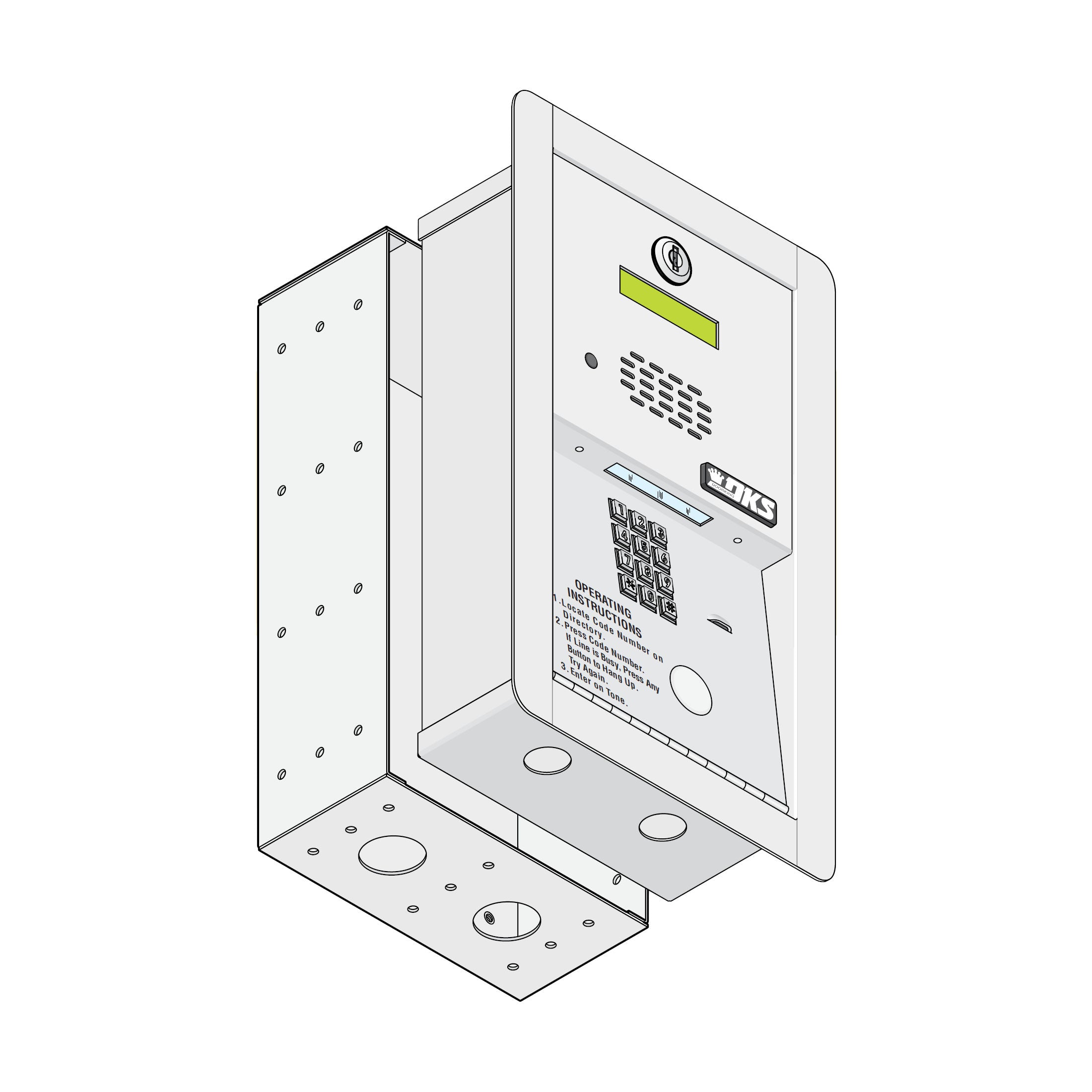 Doorking 1802-089 Flush Mount Telephone Entry System | Elitegates