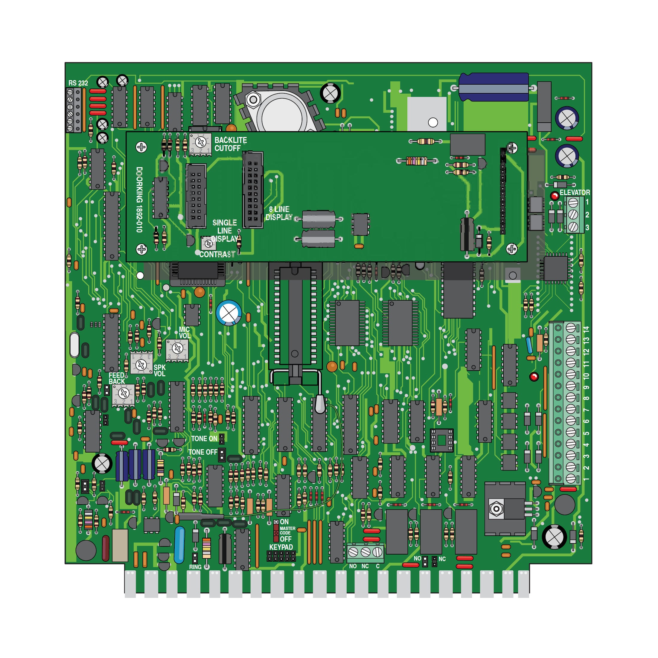 Doorking 1835-009 Control Board for Intercom Entry | Elitegates