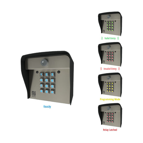 Security Brands 26-1000 Automatic Gate Keypad, showing tricolor LED's