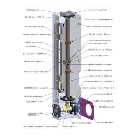 Doorking 2600-199 Shaft Limit Cross