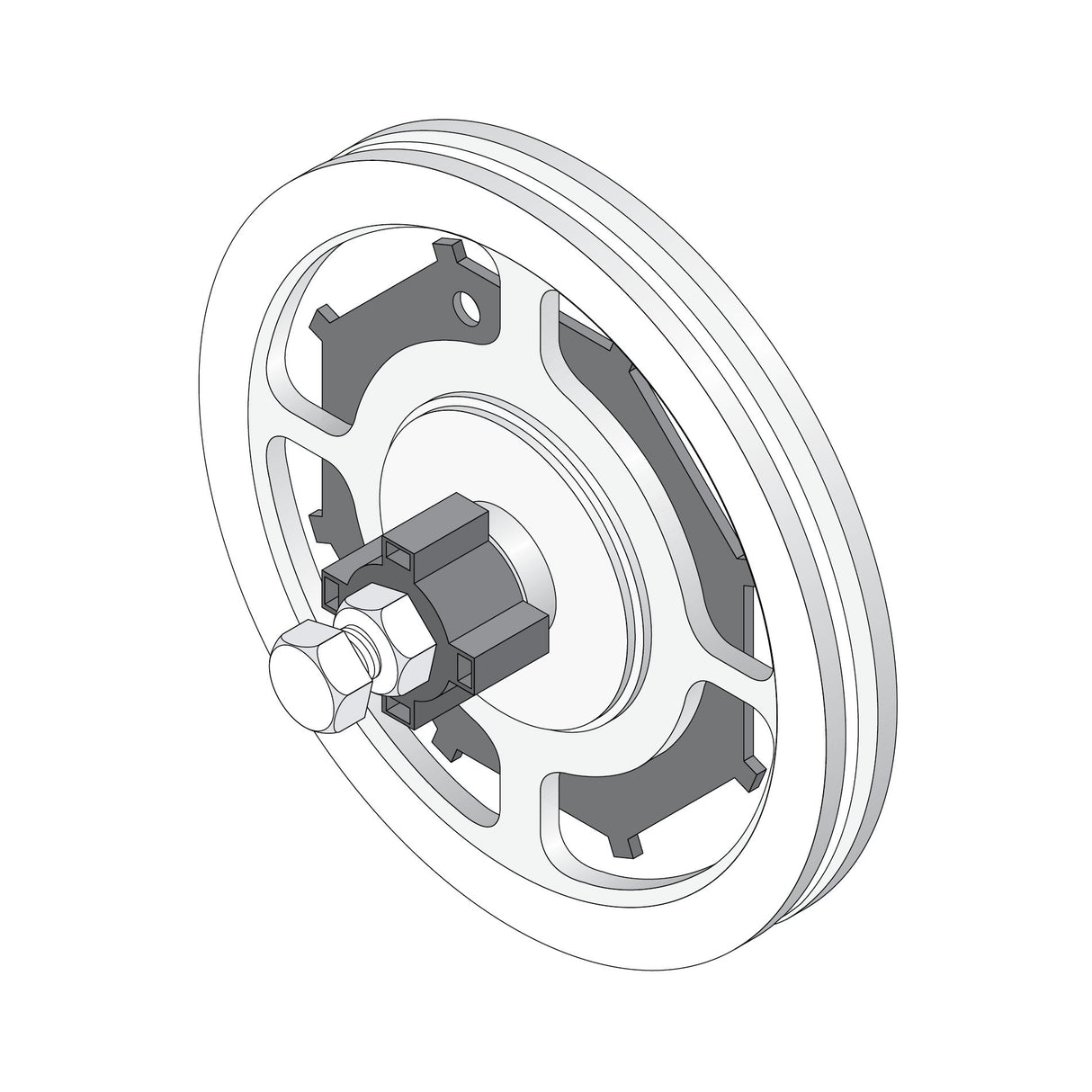 Doorking 2600-917 Jamb Nut - Magnetic Sub-Assembly, shown with clutch