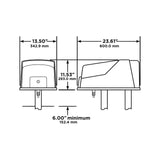 Doorking 6050 Swing Gate Opener, dimensions