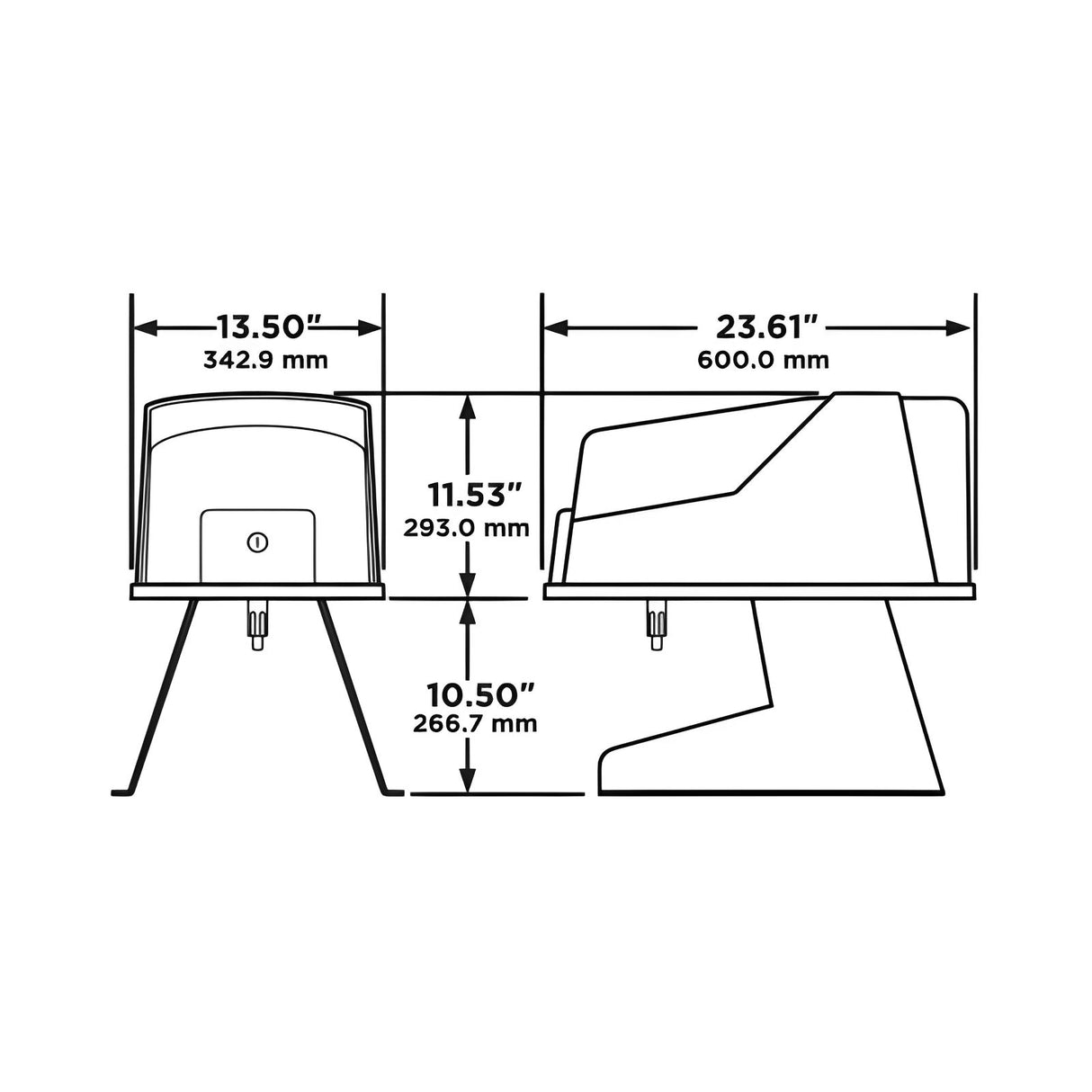 Doorking 6100 Swing Gate Opener, pad mounted, dimensions