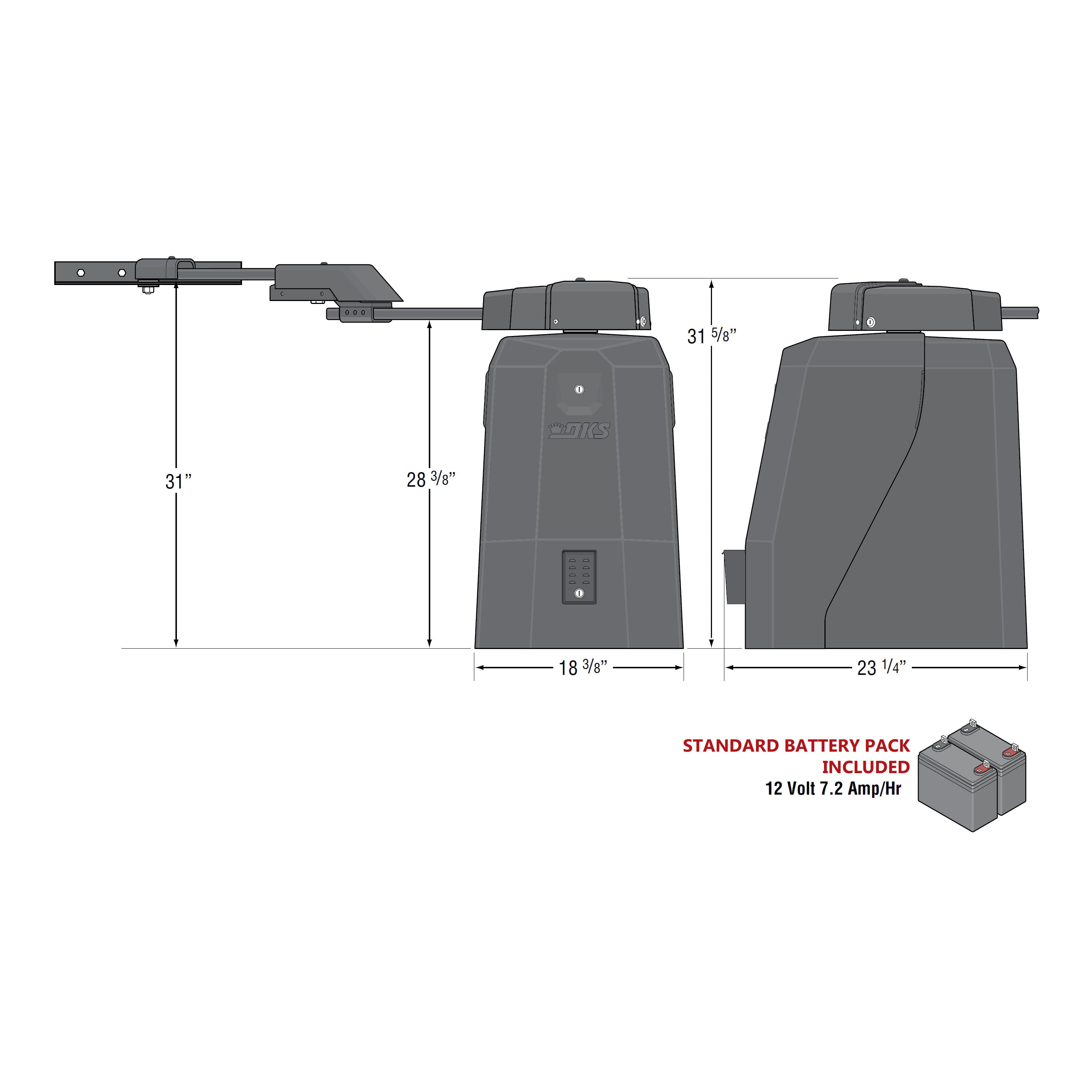 Doorking 6524-380 Swing Gate Opener w/ Battery Backup | Elitegates