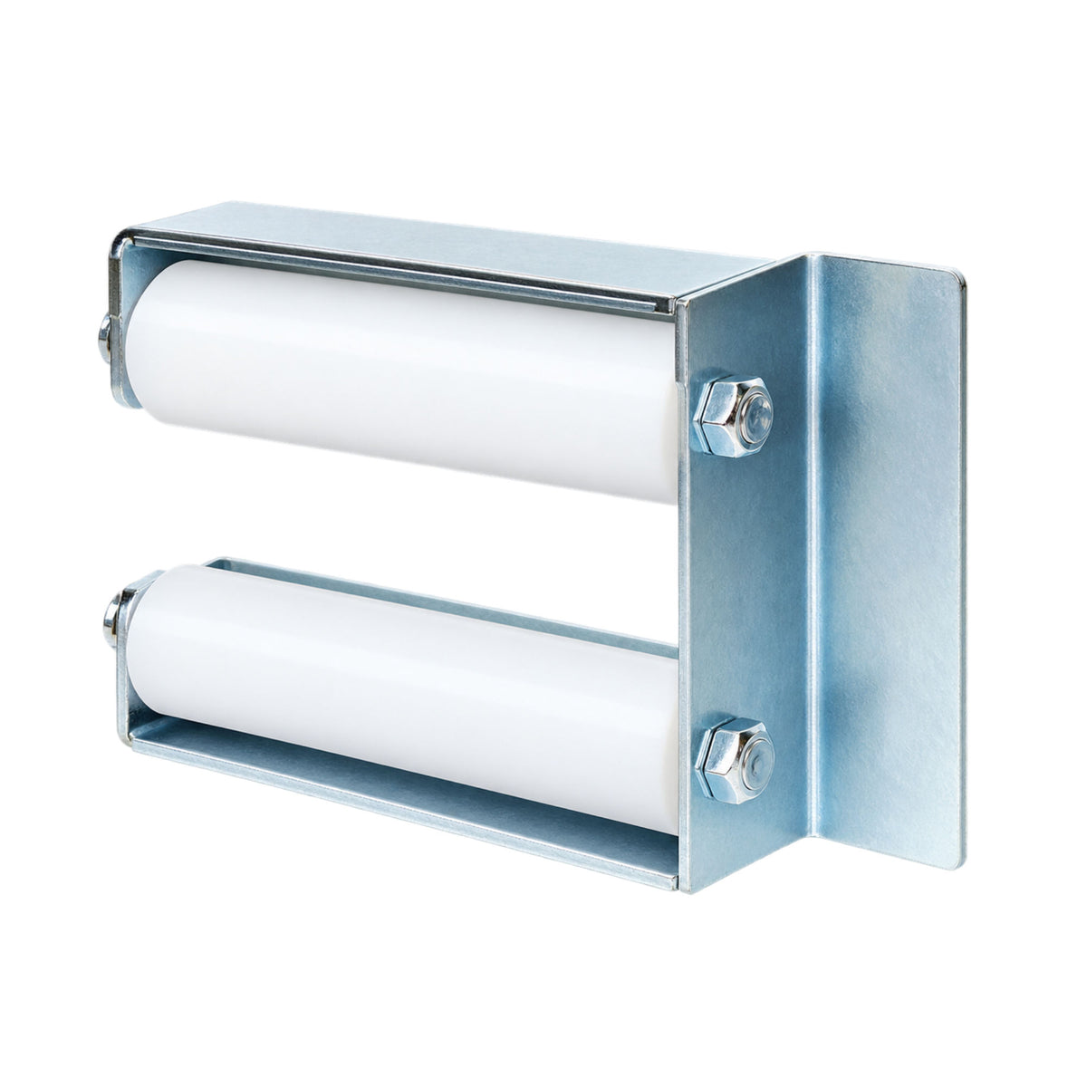 Ramset Guarded U-Bracket Gate Guide Roller, white shown horizontal | Elitegates.net