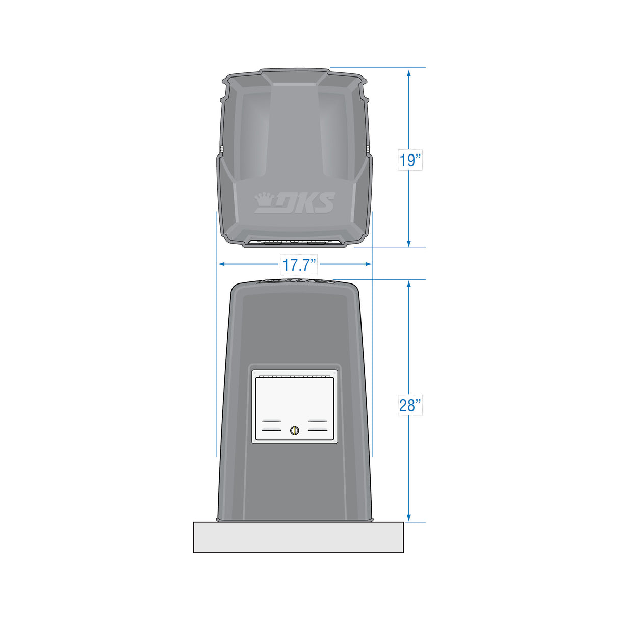 DoorKing 9024 Sliding Gate Opener, dimensions