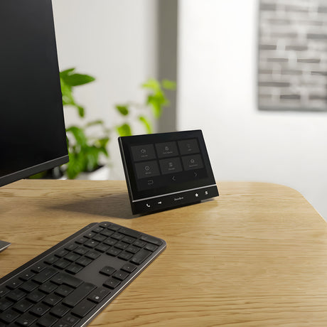 DoorBird A1103 WiFi IP Video Indoor Station, Black Edition on a desk | Elitegates.net