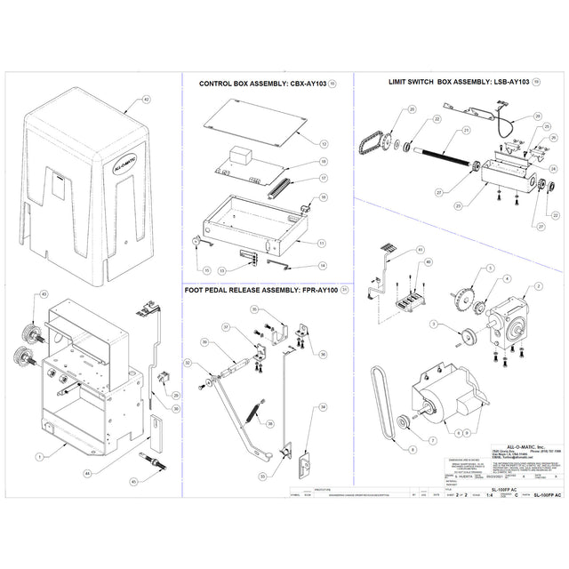 Allomatic SL-100FP AC Repair Parts Diagram | Elitegates.net