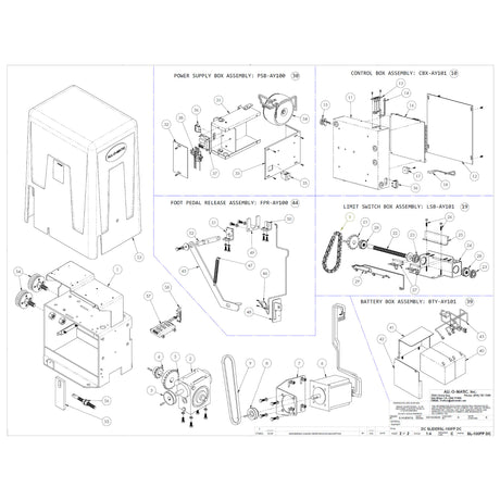 All-O-Matic SL-100FP DC Repair Parts  Diagram | Elitegates.net