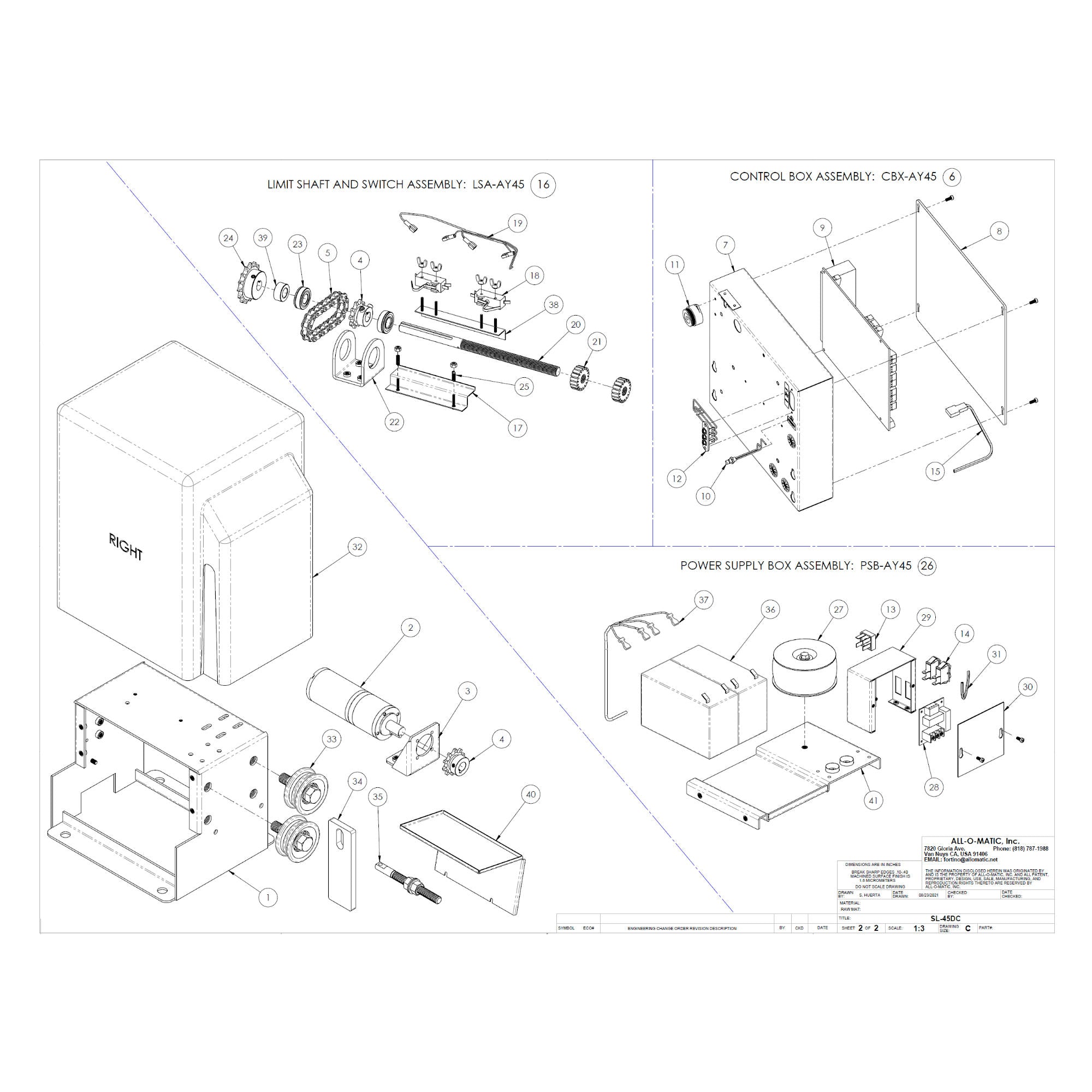 All-O-Matic SL-45DC Repair Parts & Diagram | Elitegates.net