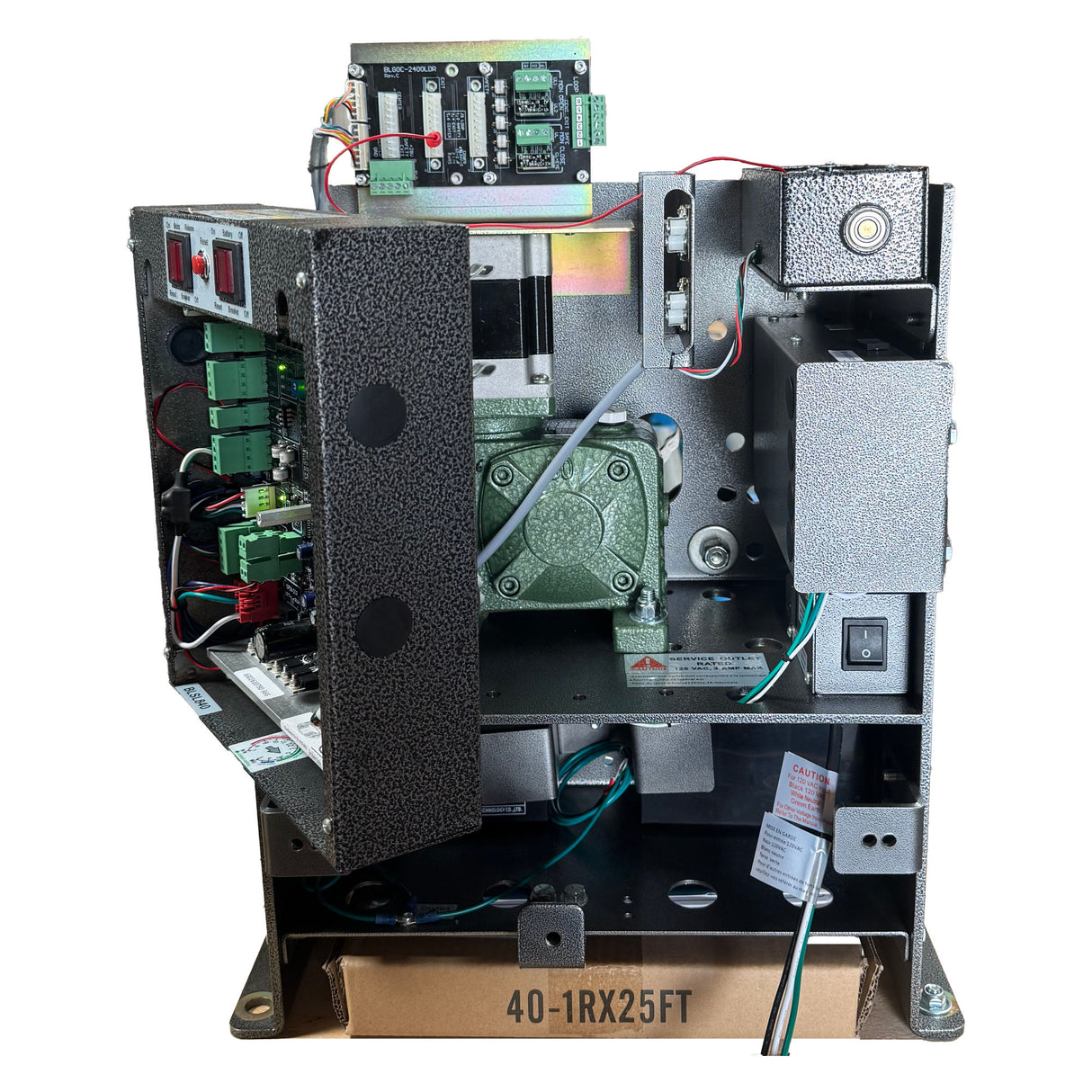 Platinum Access BLSL840 Heavy-Duty Slide Gate Opener, Showing Hinged Control Board Panel | Elitegates.net