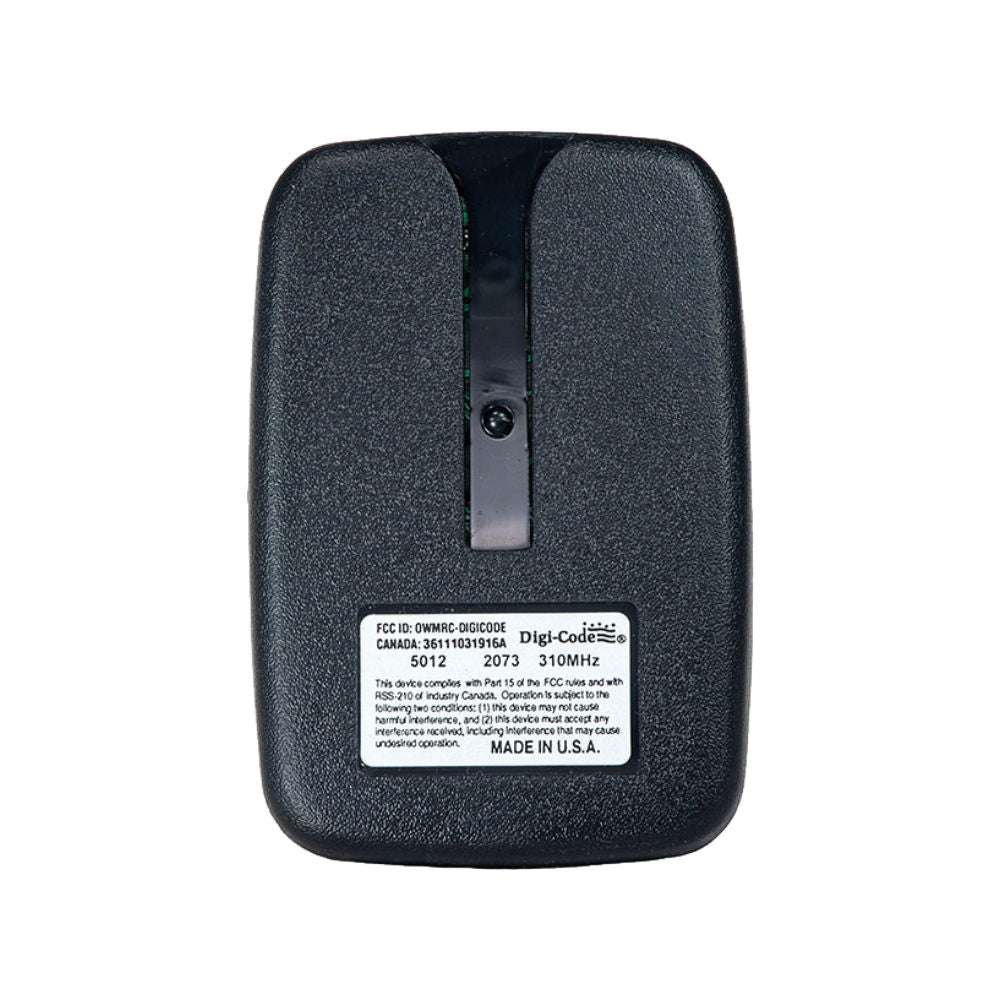 Digi-Code DC5012 Remote Control (310Mhz), rear view