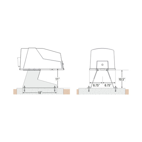 Doorking 2600-671 Pad Mount Kit, dimensions