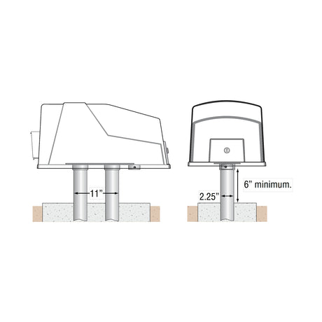 Doorking 2600-674 Post Mount Kit, dimensions