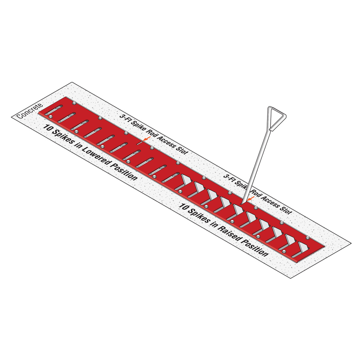 Doorking 1610-092 Traffic Spikes Flush Mount