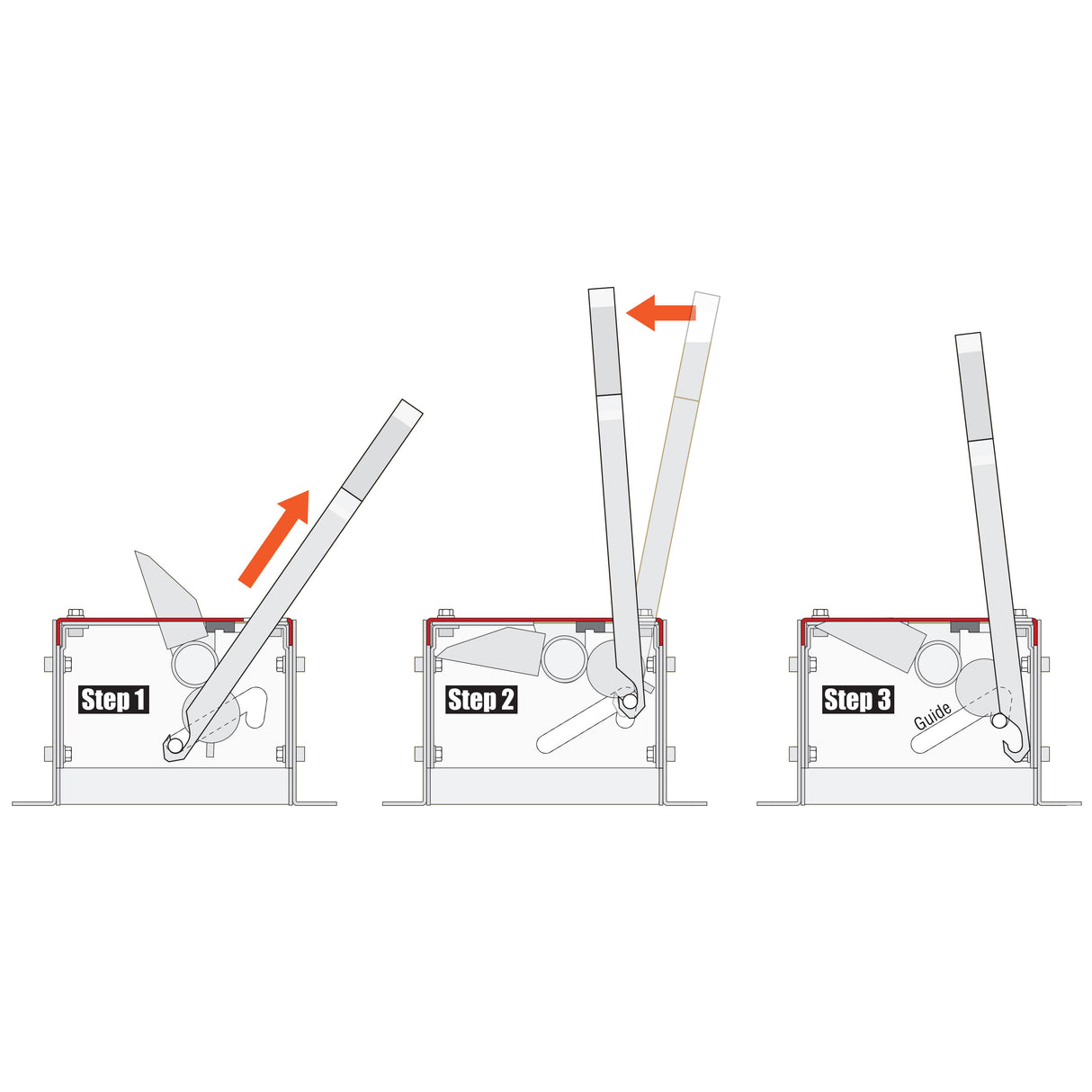 Doorking 1610-012 Lock Down Handle illustrration