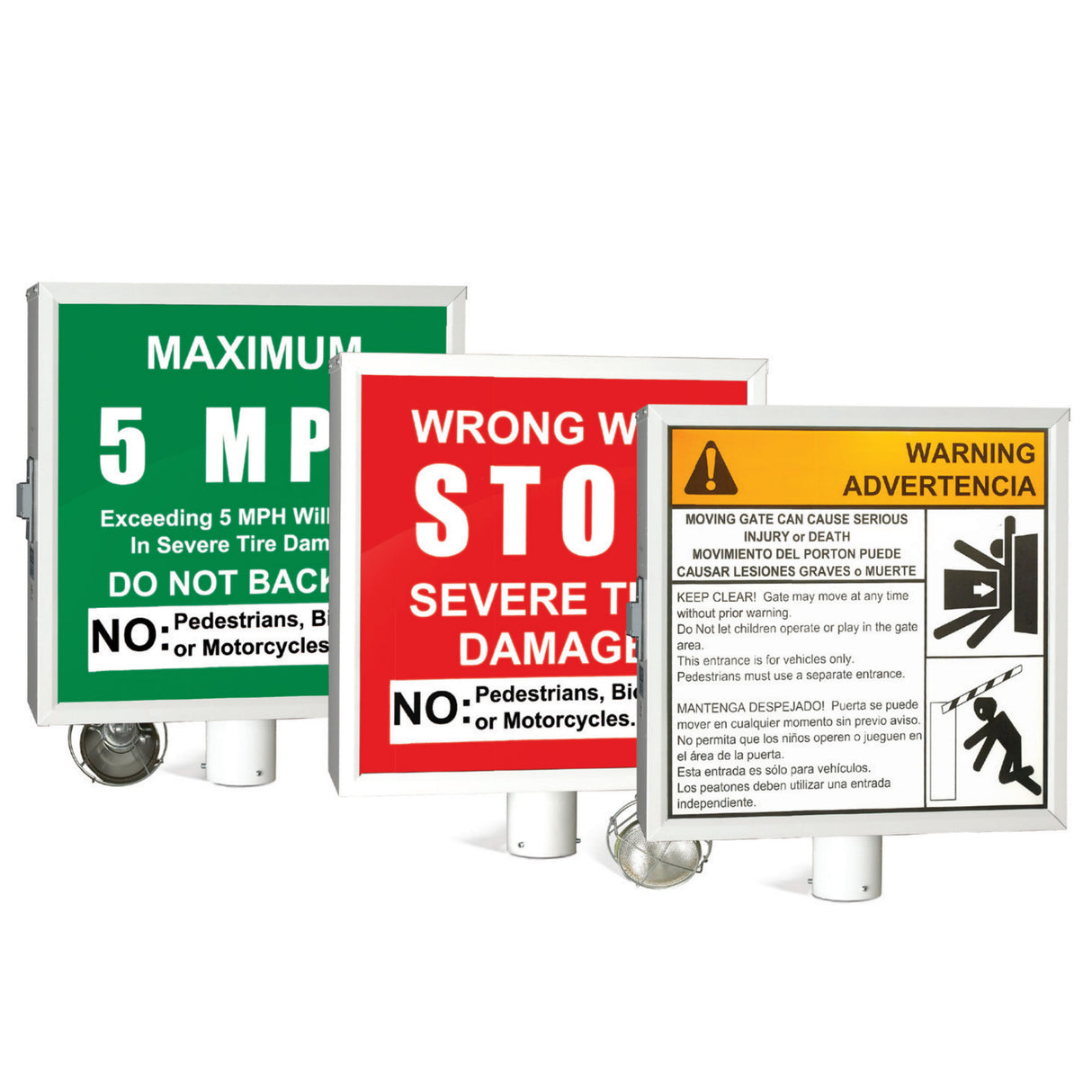 Doorking 1615-036 Warning Sign Replacement Panel (Green Spanish)