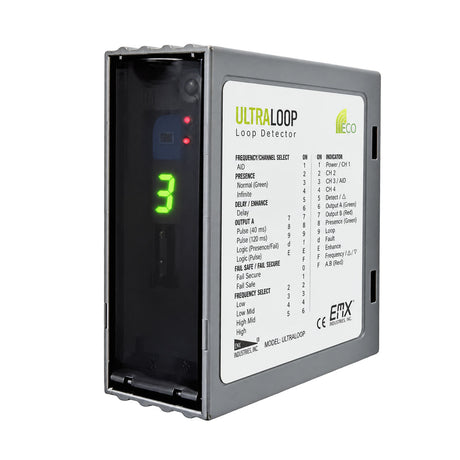 EMX ULTRA-MVP-2 Dual Channel Vehicle Loop Detector, front cover closed | Elitegates.net