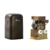 Eagle I Residential Slide Gate Operator - 1/2 HP, shown with and without a cover