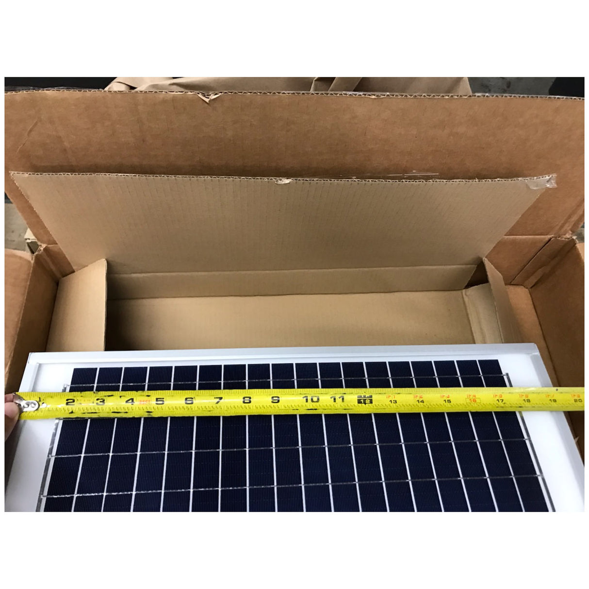 Elite 20w Solar Panel height measurements