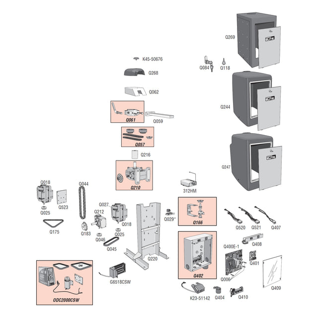 Elite Access CSW200 Repair Parts Diagram | Elitegates.net