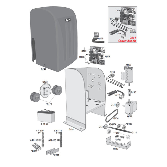 Elite Access RoboSlide Repair Parts Diagram | Elitegates.net