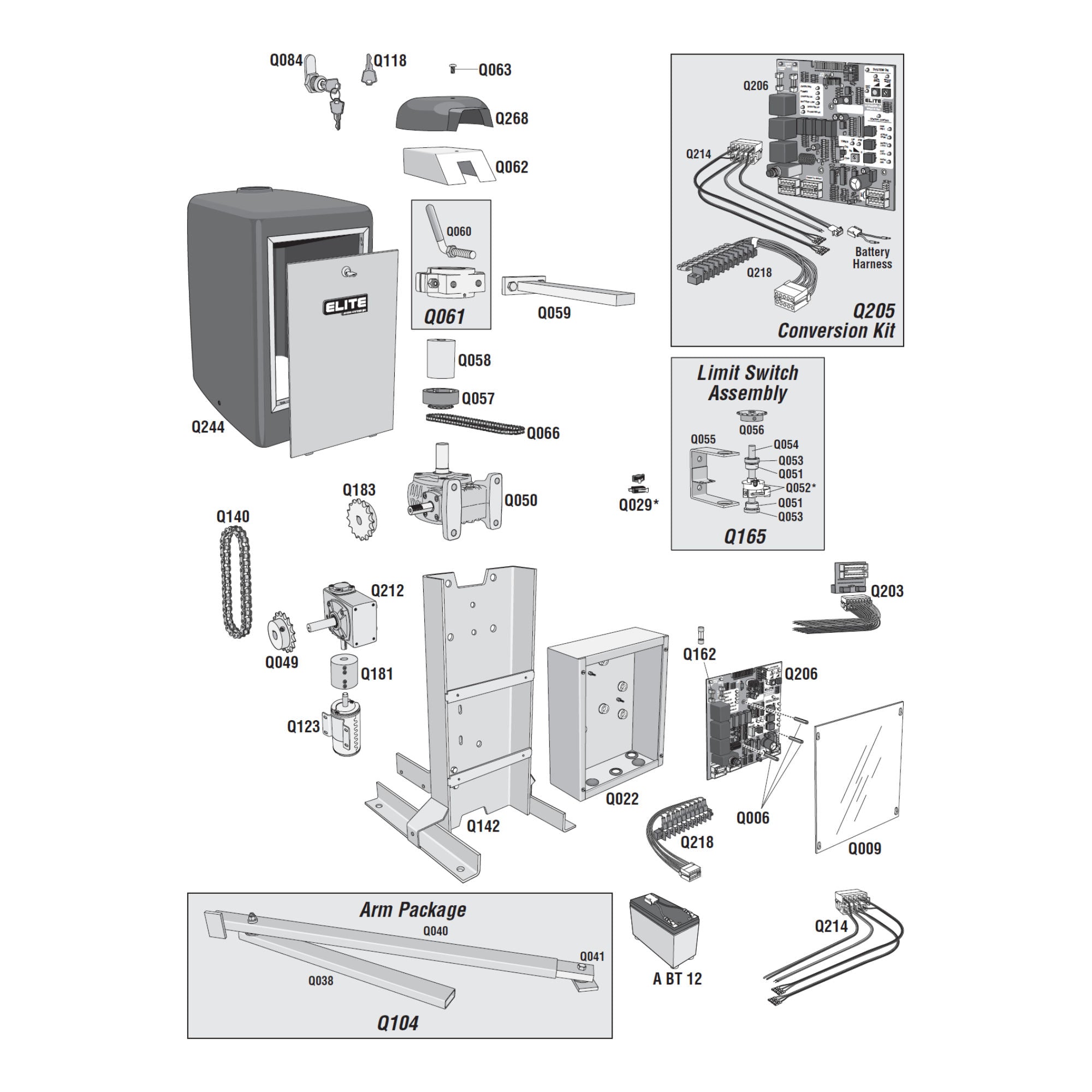 Elite Access RoboSwing Repair Parts Diagram | Elitegates.net