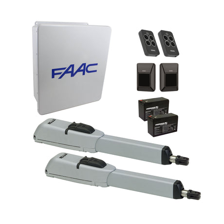 FAAC 415 Dual Swing Gate Opener Kit (24V), showing control panel closed