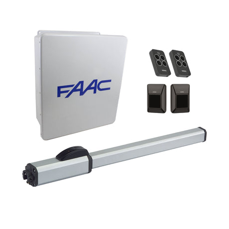 FAAC 422 Single Swing Gate Opener Kit (115 VAC), shown with control panel closed