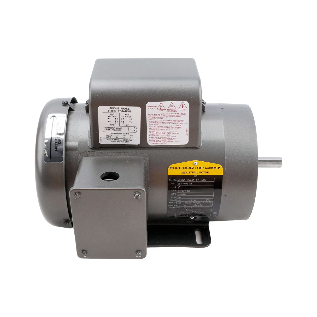 HySecurity MX001636 Replacement Motor 1hp (208-230/460VAC)