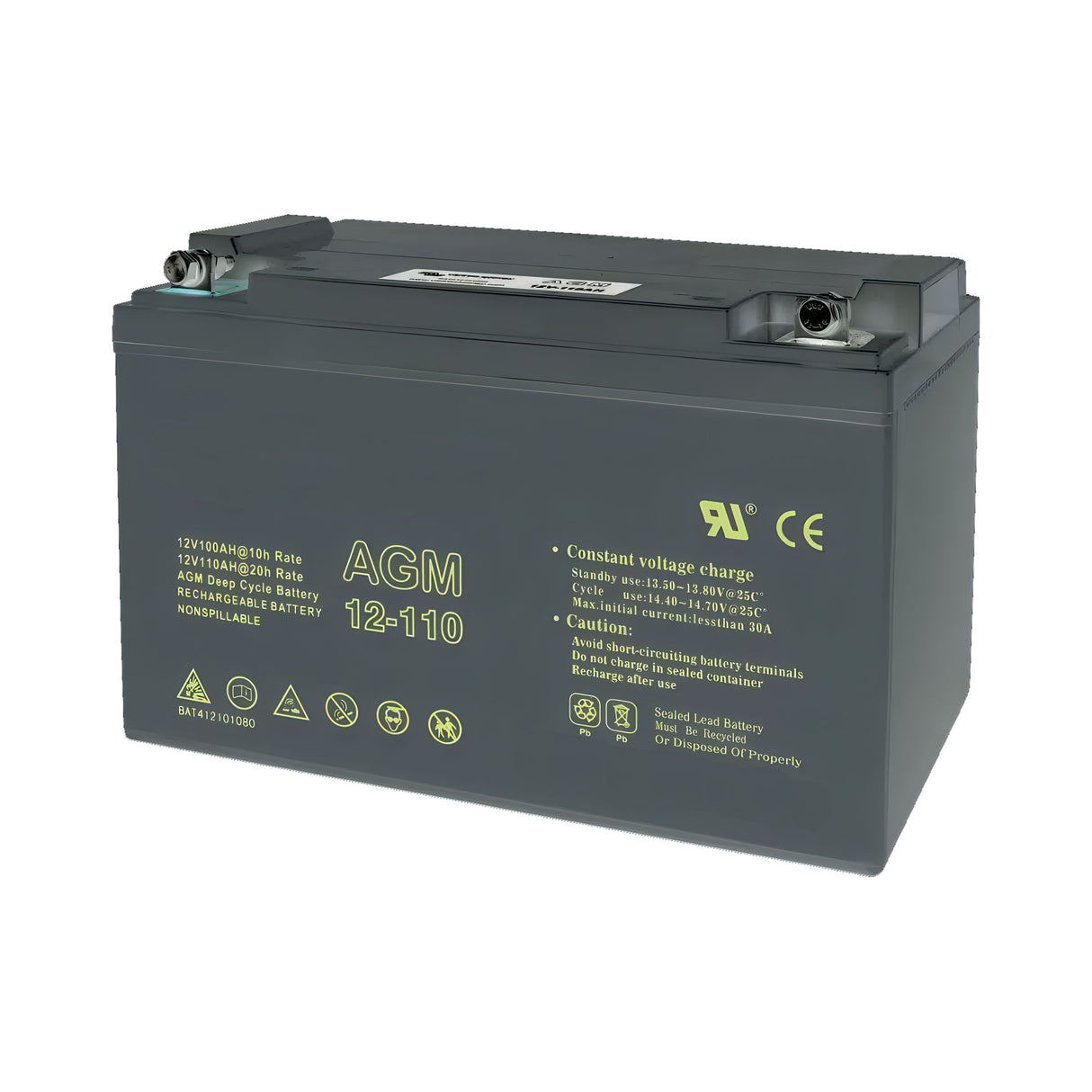 HySecurity MX000877 Battery, 12V, 110Ah, AGM