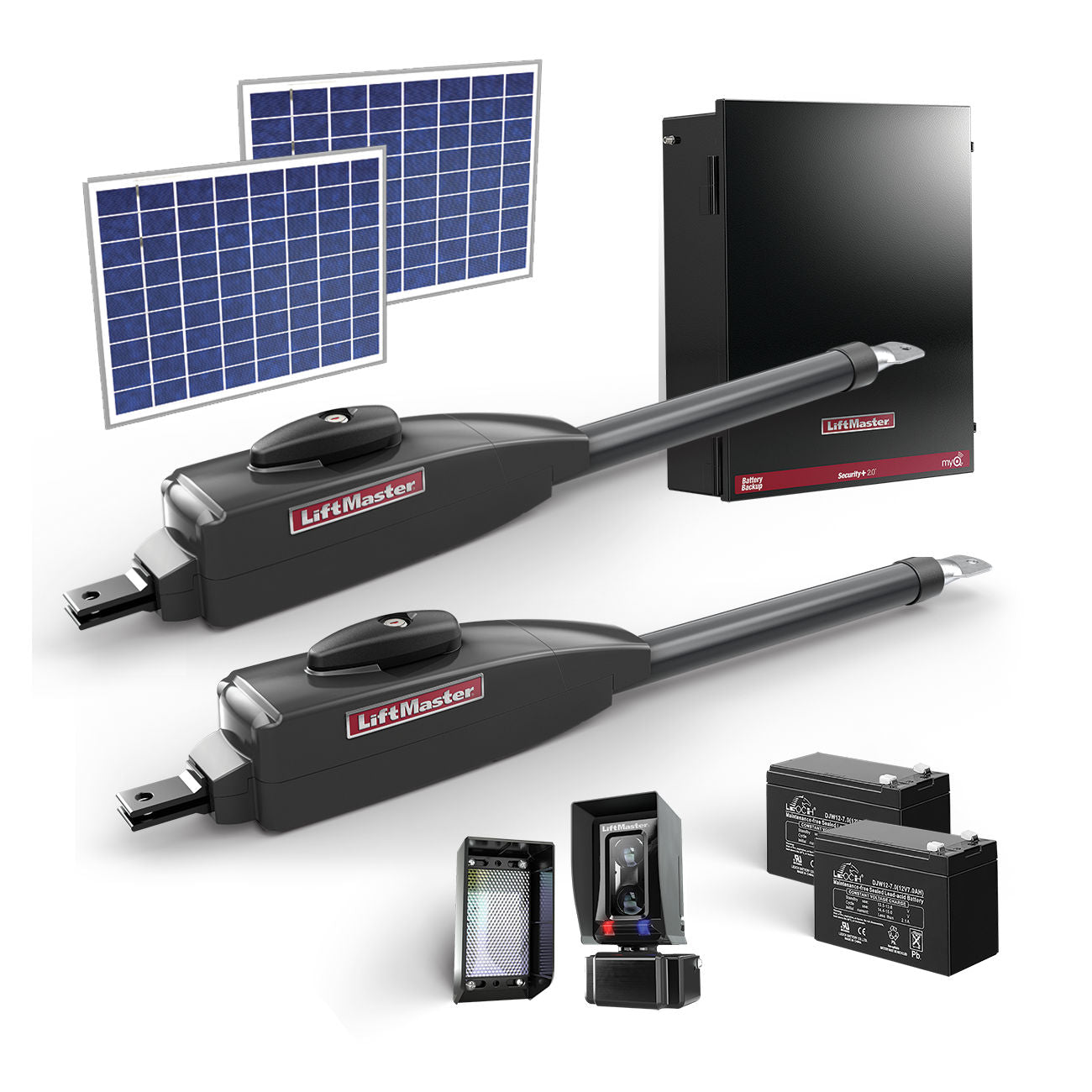 LiftMaster LA412XL20W Dual Solar Swing Gate Openers | EliteGates