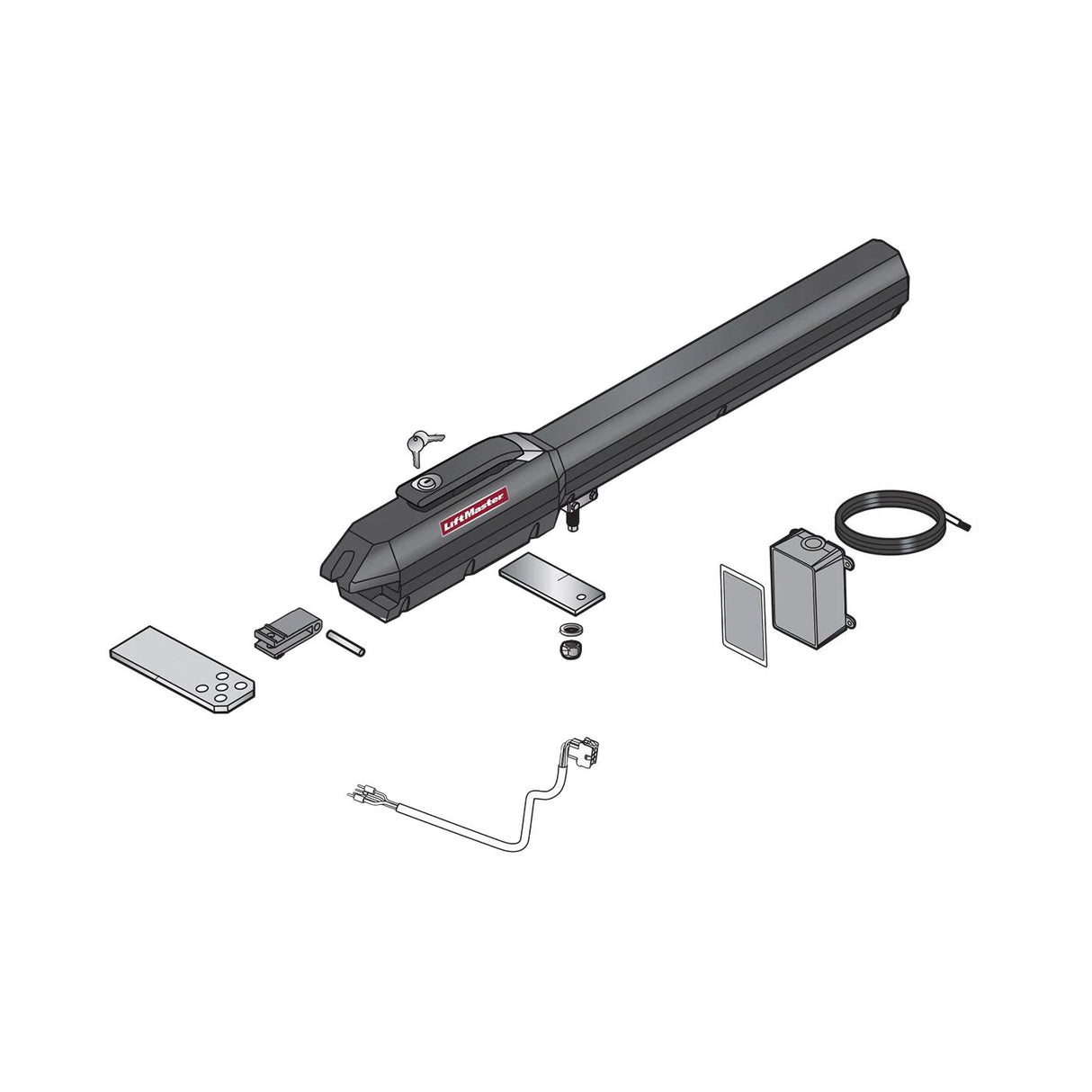 Liftmaster LA500DCS Secondary Arm, illustration showing parts included