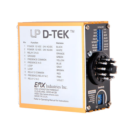 EMX LP D-TEK Low-Power Vehicle Loop Detector, rear view