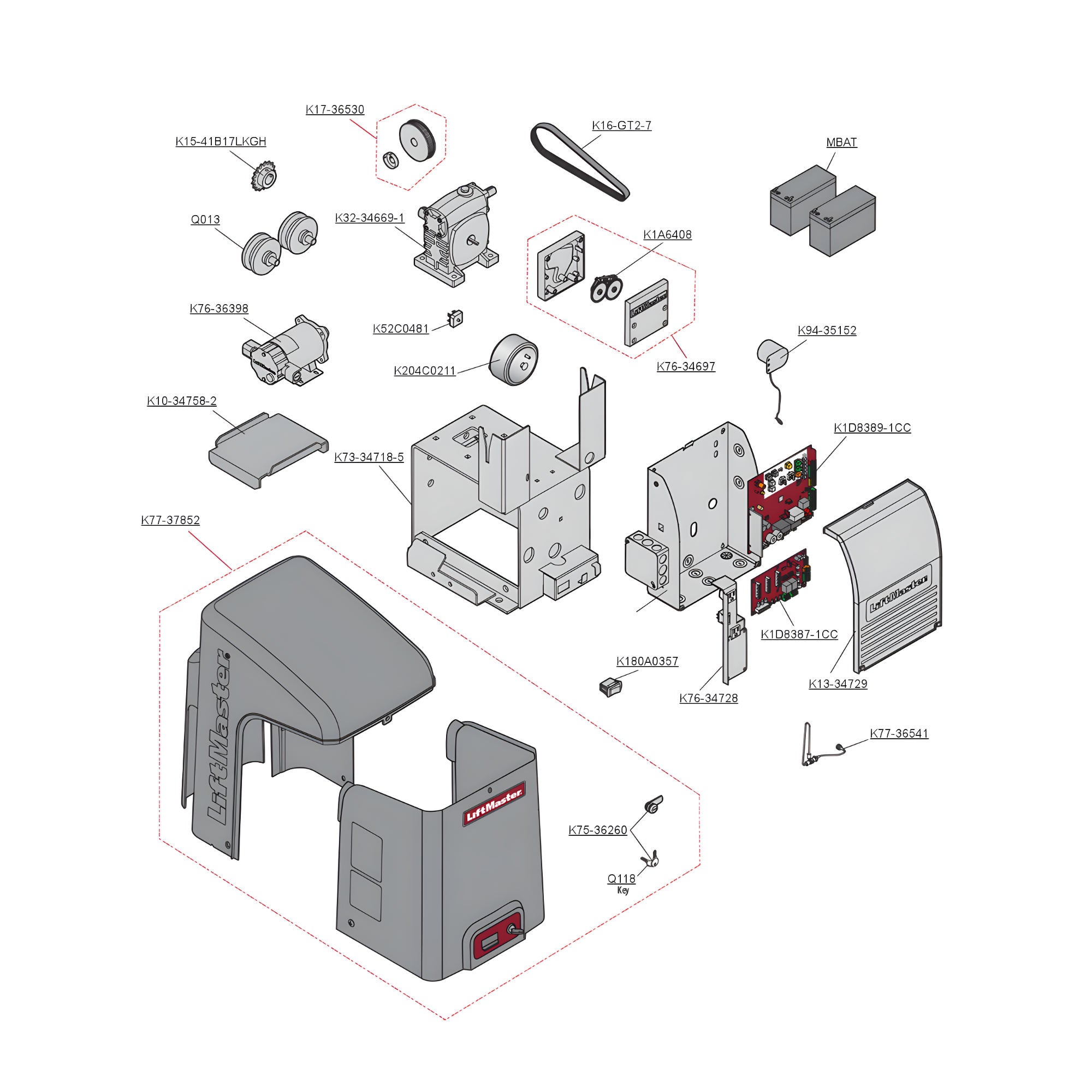 LiftMaster CSL24 Repair Parts Diagram | Elitegates.net