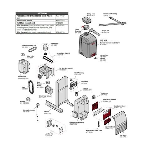 LiftMaster CSW200UL Repair Parts Diagram | Elitegates.net