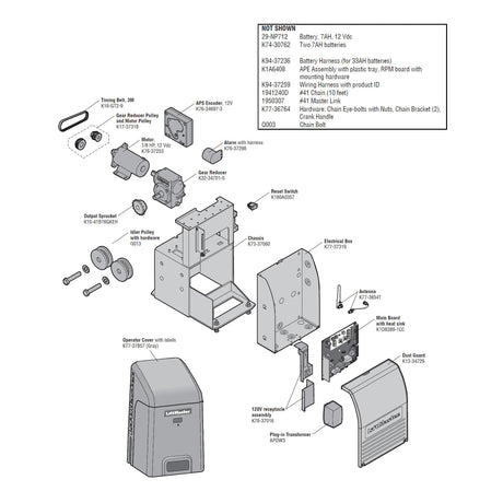 LiftMaster RSL12UL Repair Parts Diagram | Elitegates.net