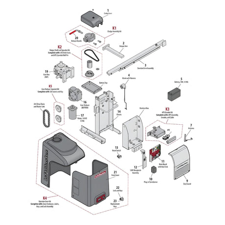 LiftMaster RSW12UL Repair Parts Diagram | Elitegates.net