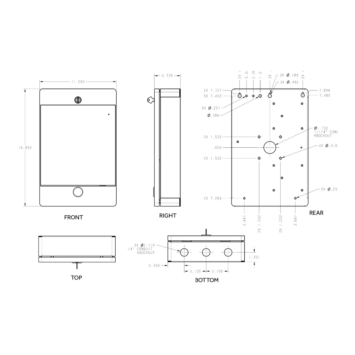 Liftmaster CAPXLV2 Smart Video Intercom, dimensions