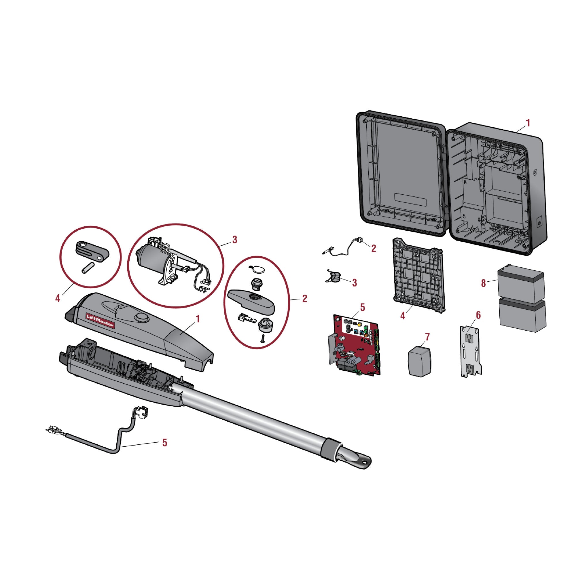 LiftMaster LA400PKGUL Repair Parts Diagram | Elitegates.net