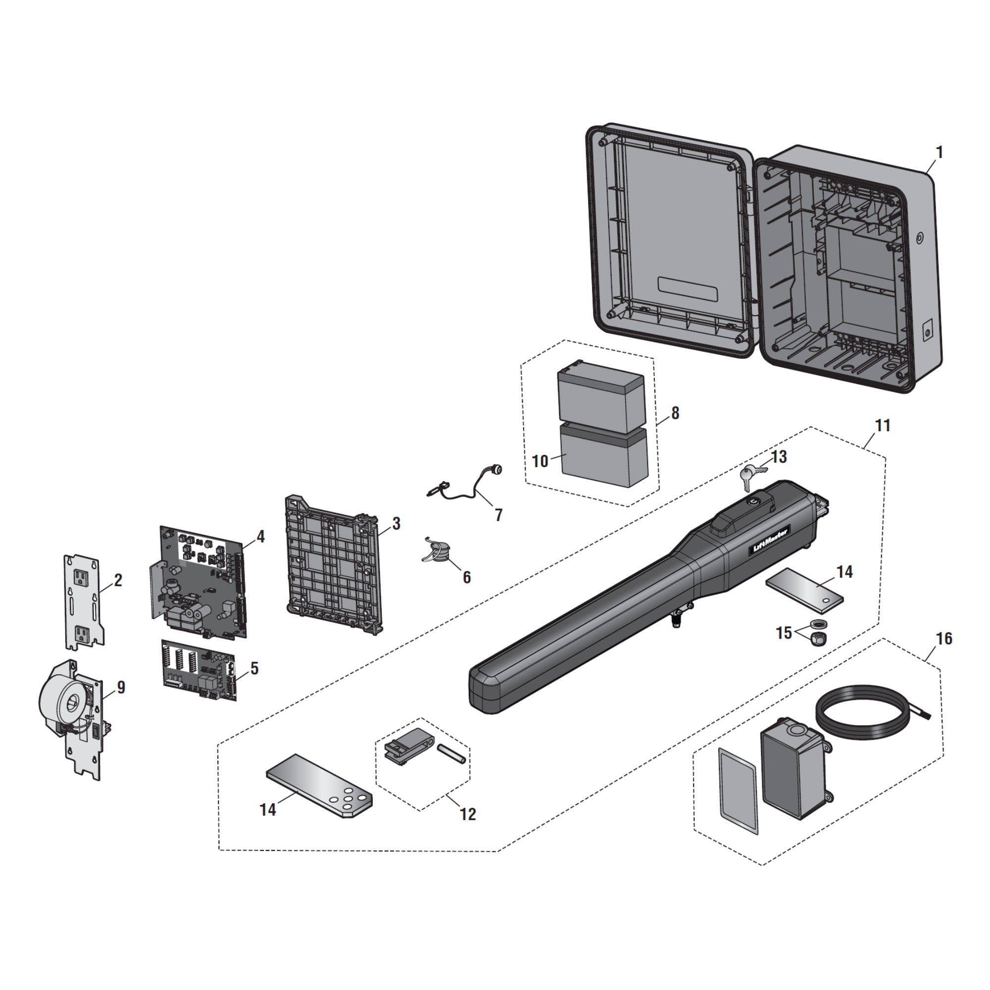 LiftMaster LA500PKGUL Repair Parts Diagram | Elitegates.net