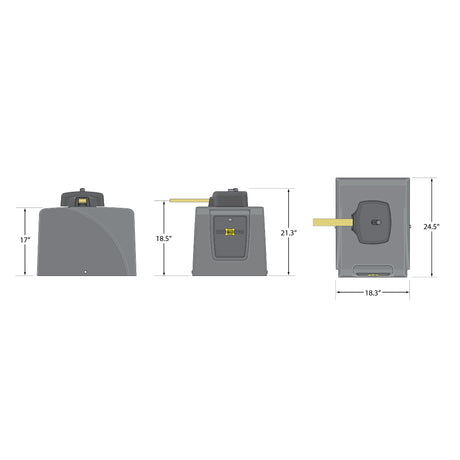 Maximum Controls Megatron 1400 PRO Swing Gate Operator, Dimensions