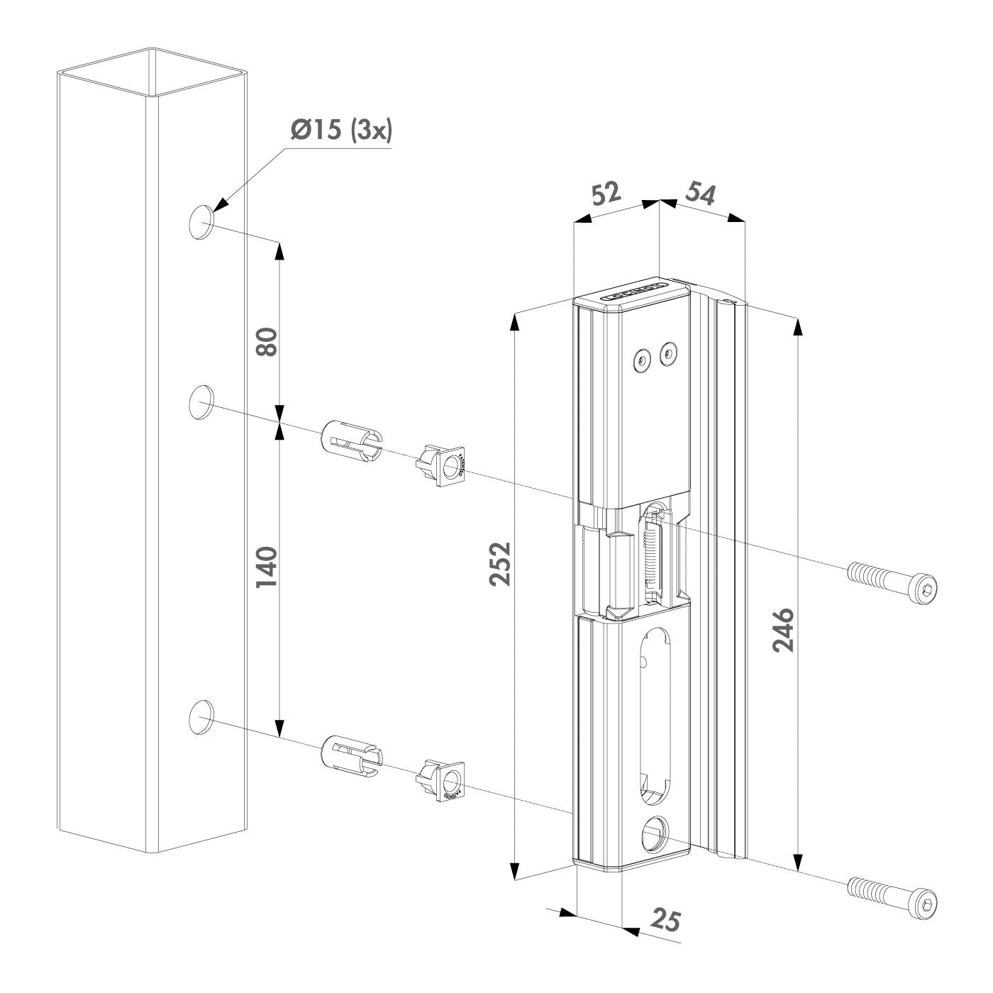 Locinox MODULEC-SA Surface Mounted Electric Strike | Elitegates